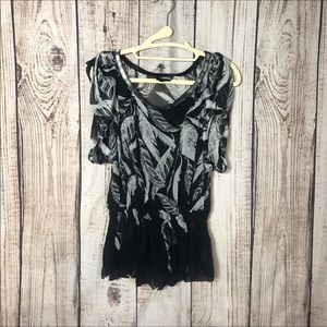 🧡3/$17🧡 Bebe Black Semi Sheer Cold Shoulder Top